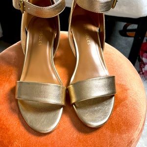 Aerosoles Willowbrook  Gold Metallic Wedge Sandal from Nordstroms- Worn Once